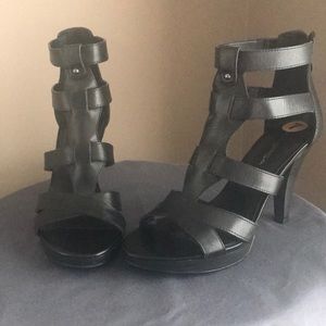 Black strappy heels